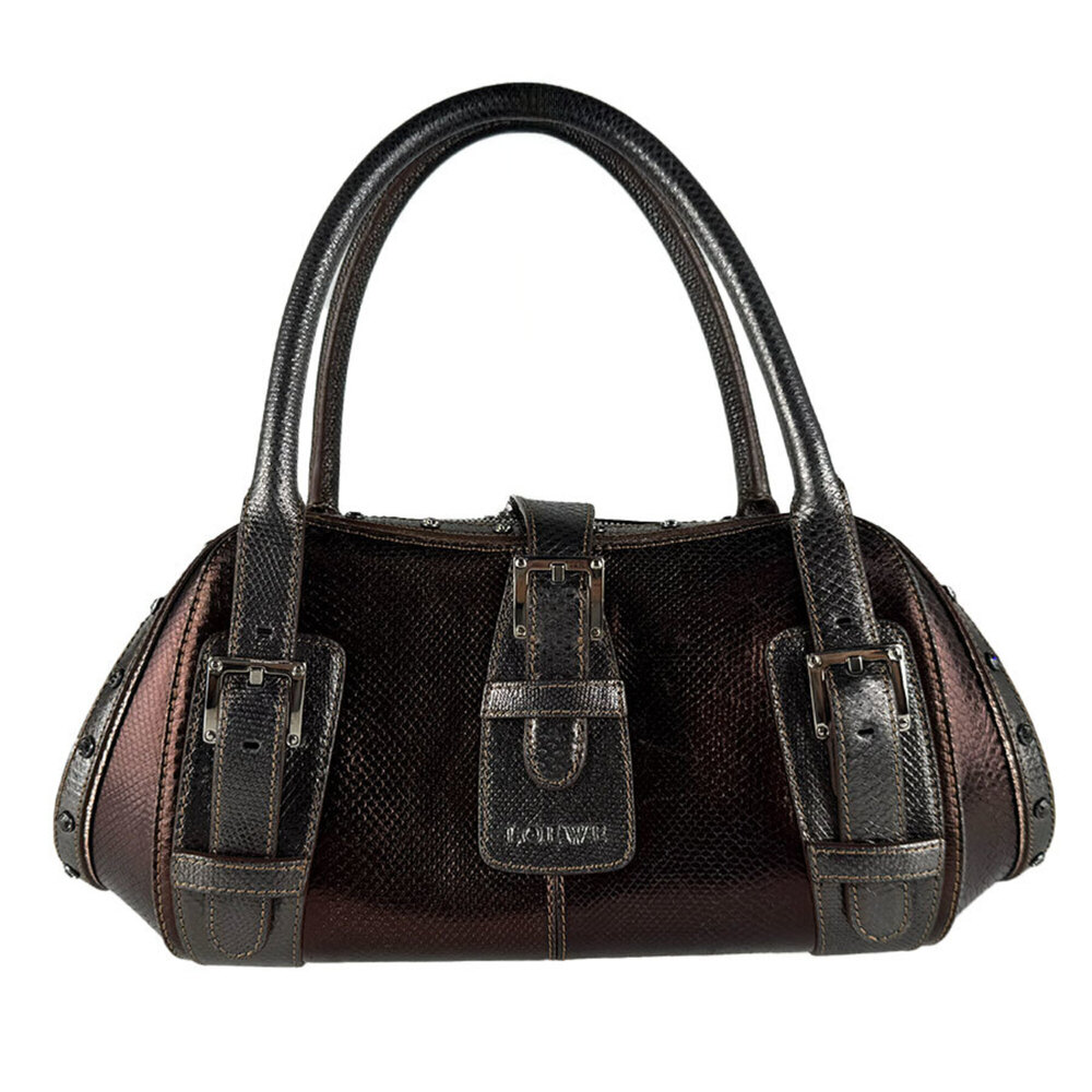 Loewe handbag, leather, brown/gray, women's, z10886